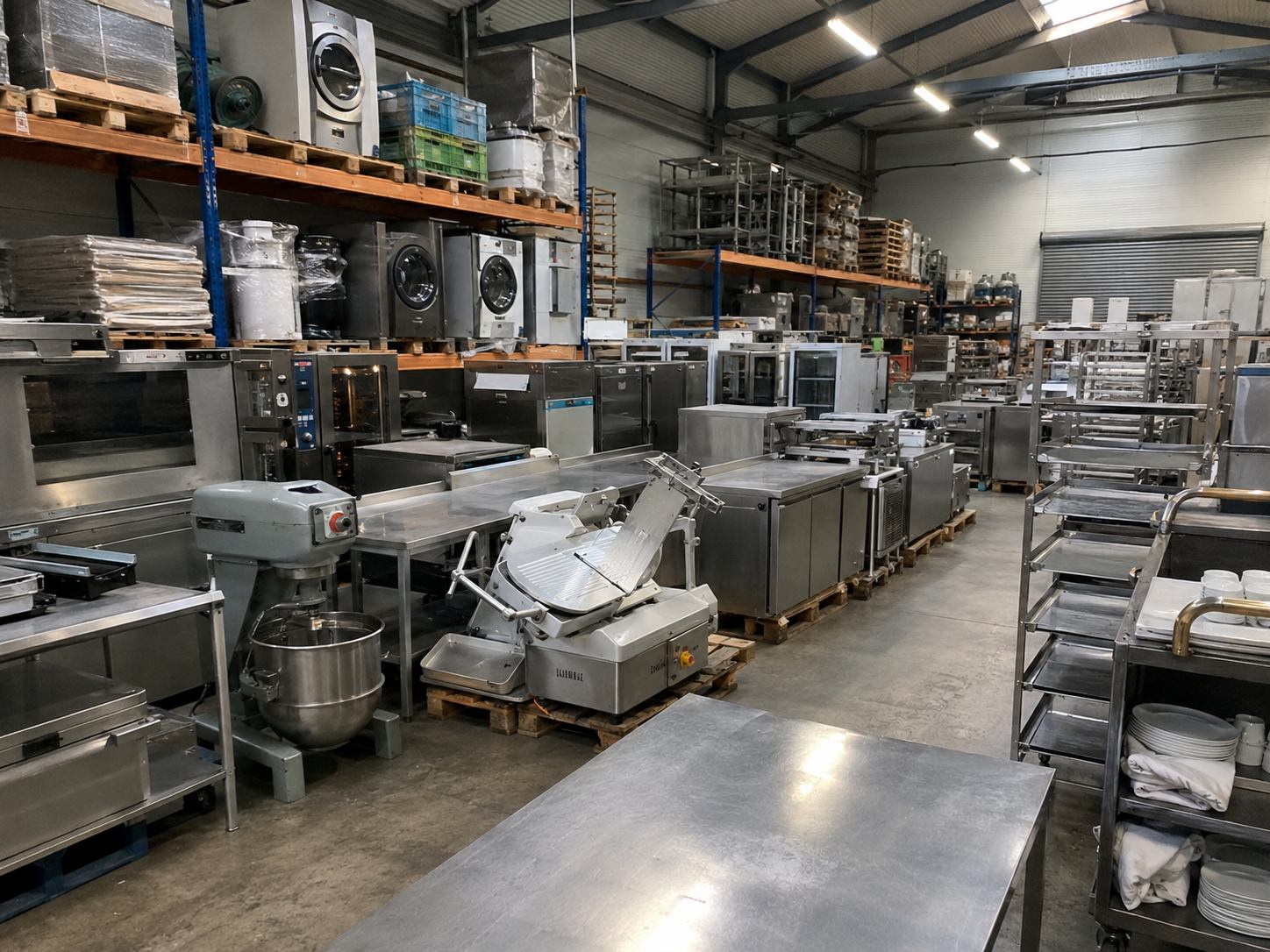Gastrogeräte, Großküchentechnik, Edelstahlmöbel und Gewerbetechnik im Lagerbestand